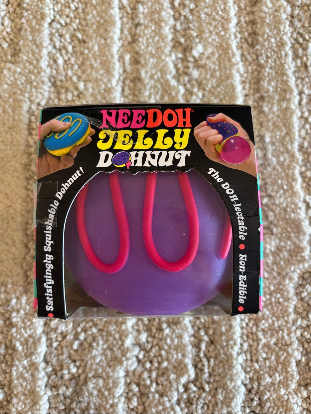 Needoh Jelly Donut Squishy Toy - Purple with Pink Icing
